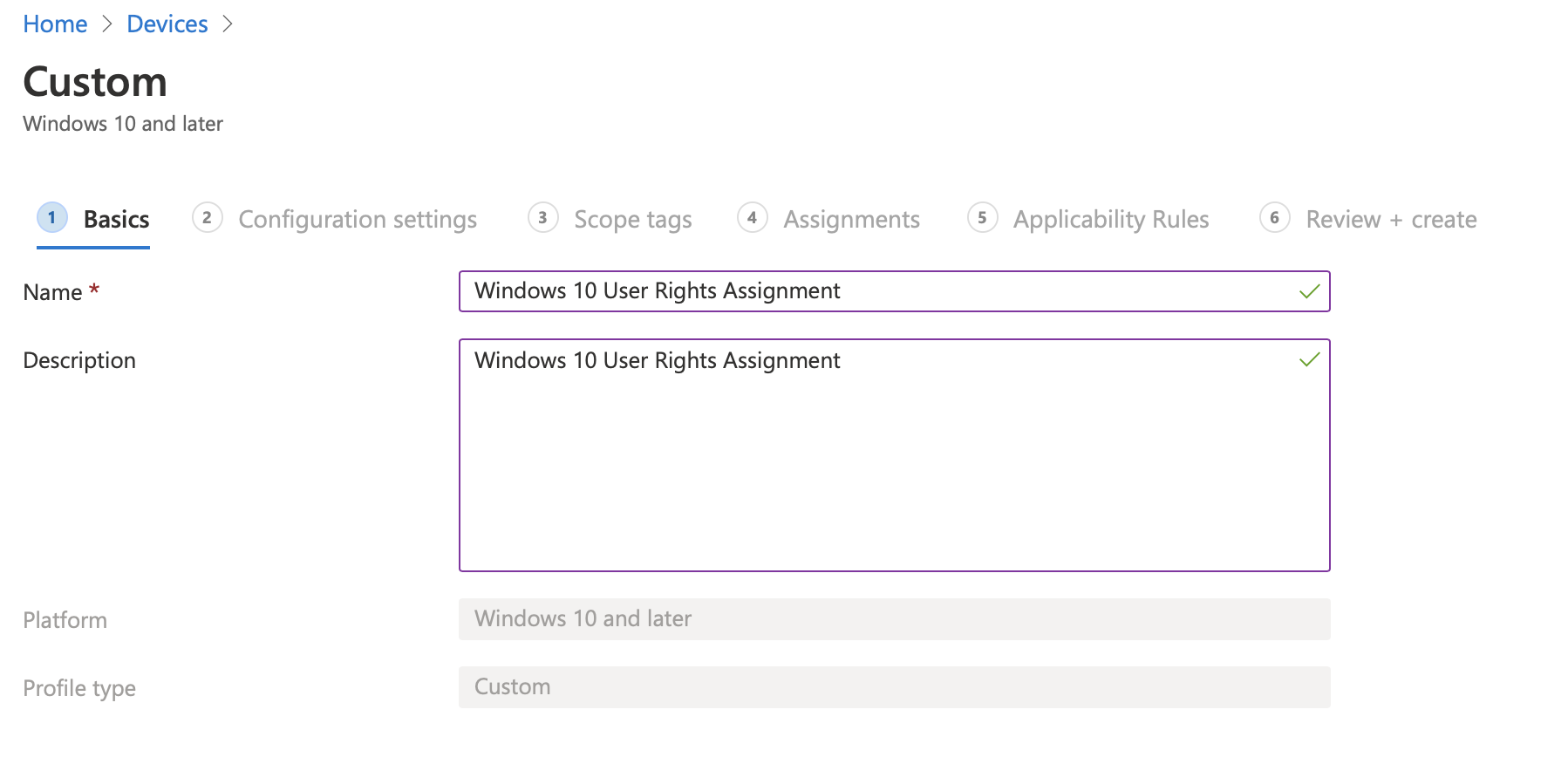 user right assignment intune